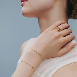 Bracelet femme agatha beloved argent doré rose 02490154-315-tu - bracelet-argent-femme - edora - 3