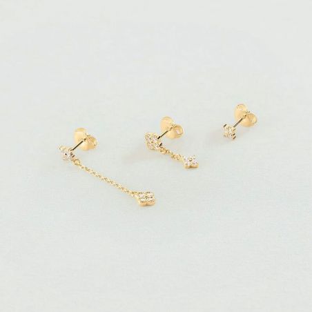 Boucles d’oreilles puce or, argent & clous d’oreille argent, or - boucles-d-oreilles-argent-925- - edora - 1