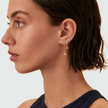 Boucles d'oreilles femme puces agatha mix &amp; match argent doré 02390406-137-tu – boucles d'oreilles argent