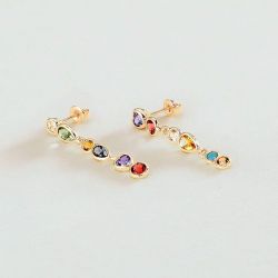 Boucles d'oreilles femme pendantes agatha candy laiton doré 02380606-256-tu - boucles-d-oreilles-laiton - edora - 0