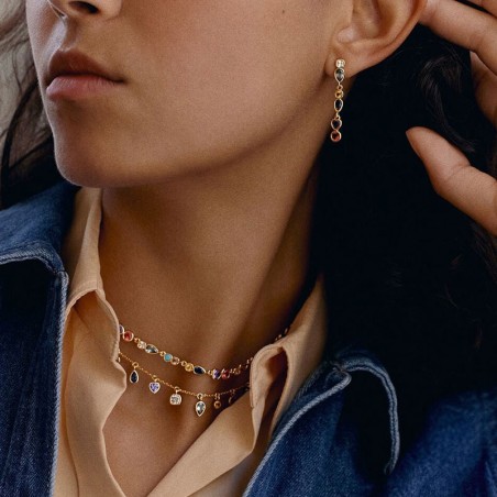 Boucles d'oreilles femme pendantes agatha candy laiton doré 02380606-256-tu – boucles d'oreilles laiton