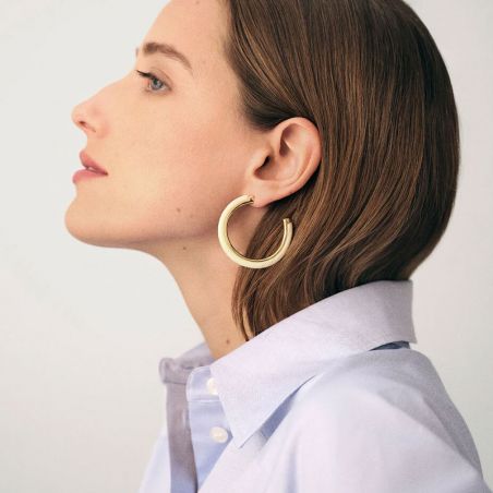 Creoles femme: créoles argent, or 18 carats & créoles or blanc - boucles-d-oreilles-laiton - edora - 2