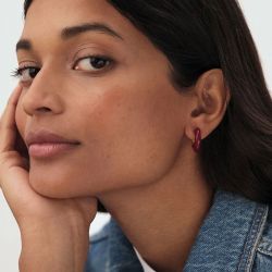 Boucles d'oreilles femme créoles agatha léo acier doré 02370117-473-tu - boucles-d-oreilles-acier - edora - 1