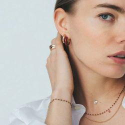 Boucles d'oreilles femme créoles agatha léo acier doré 02370117-473-tu - boucles-d-oreilles-acier - edora - 2