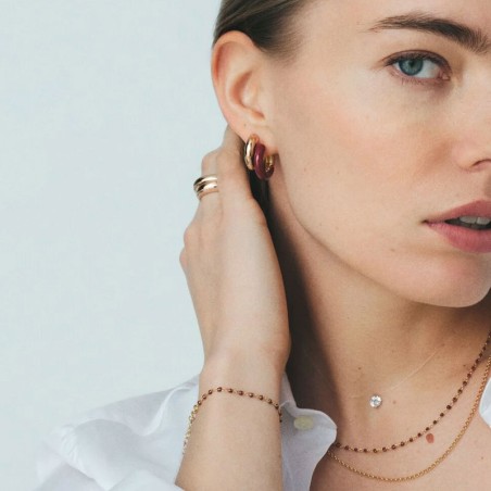 Boucles d'oreilles femme créoles agatha léo acier doré 02370117-473-tu – boucles d'oreilles acier