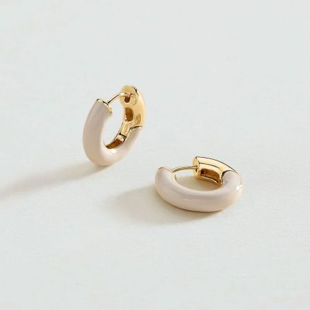 Creoles femme: créoles argent, or 18 carats & créoles or blanc - boucles-d-oreilles-acier - edora - 1