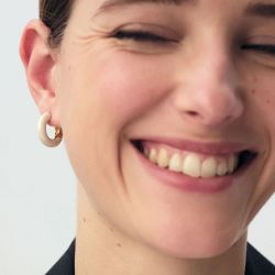 Boucles d'oreilles femme créoles agatha léo acier doré 02370117-094-tu - boucles-d-oreilles-acier - edora - 1