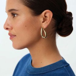 Boucles d'oreilles femme créoles agatha abbesses laiton doré 02380746-157-tu - boucles-d-oreilles-laiton - edora - 2