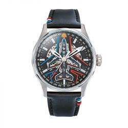 Coffret montre homme automatique patrouille de france edition limitée athos cuir noir 668907 - automatiques - edora - 0