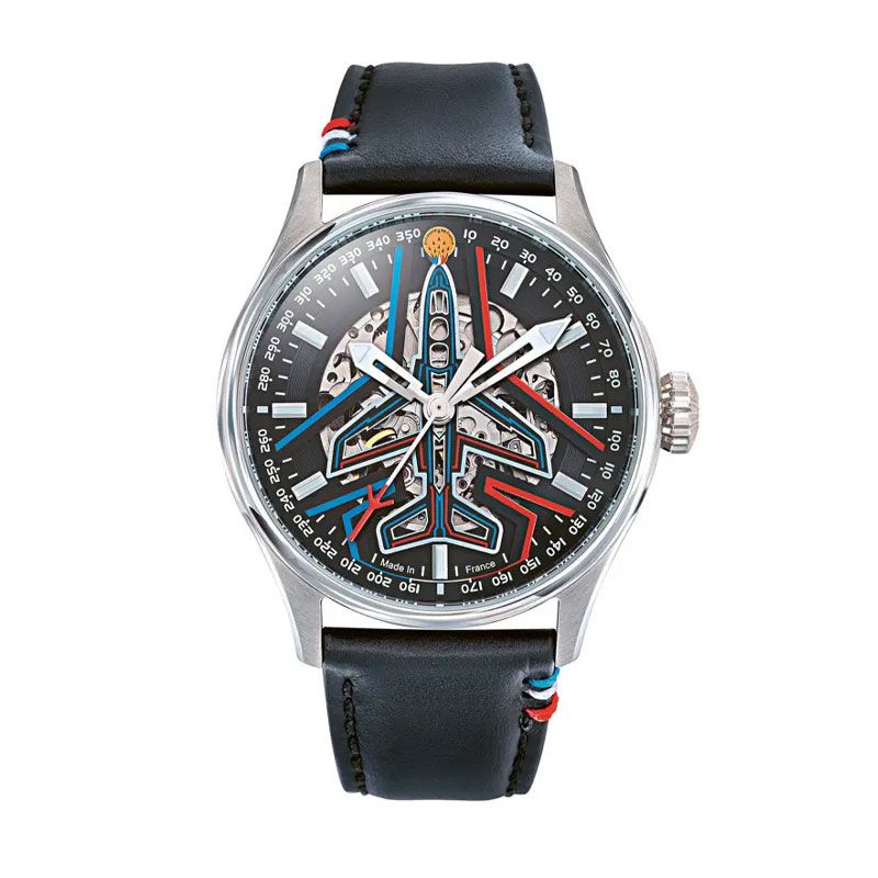 Coffret montre homme automatique patrouille de france edition limitée athos cuir noir 668907 - automatiques - edora