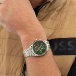 Montre homme chronographe boss grand prix 44 acier argenté 1514266 - chronographes - edora - 1