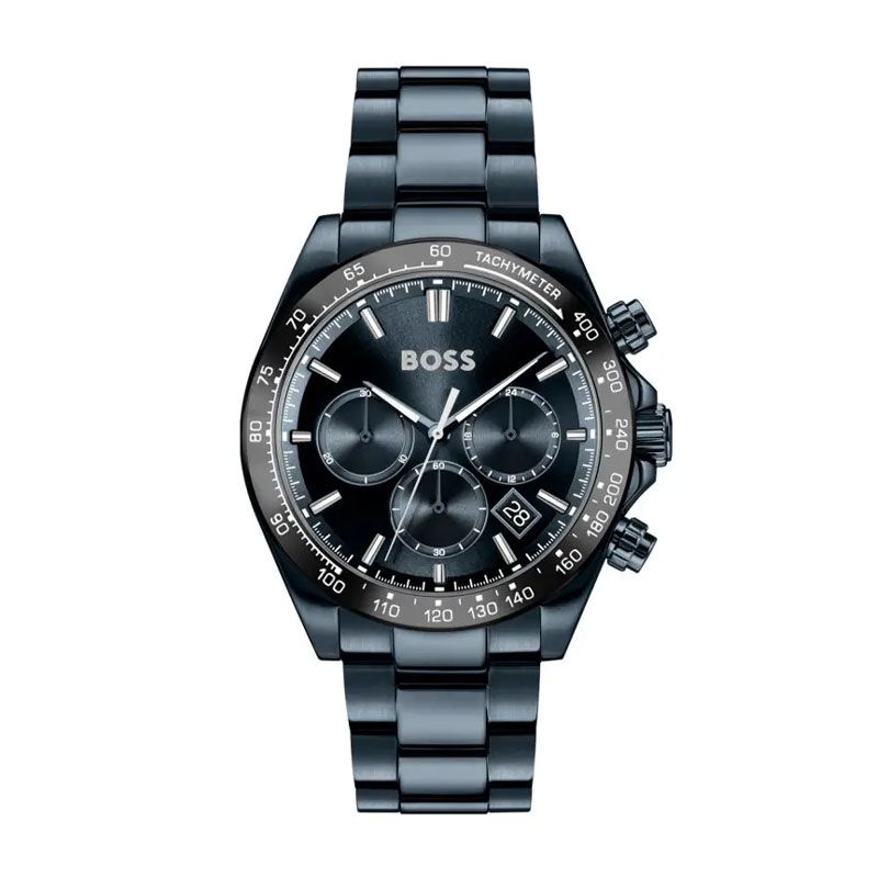 Montre homme chronographe boss hero acier noir 1514270 - chronographes - edora