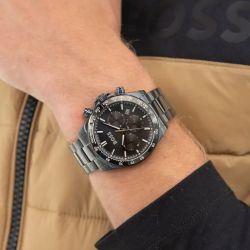 Montre homme chronographe boss hero acier noir 1514270 - chronographes - edora - 1