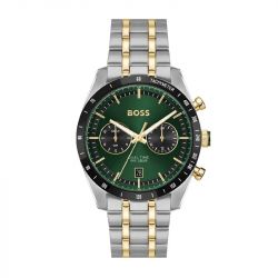 Montre homme chronographe boss tourmaster acier bicolore 1514287 - chronographes - edora - 0