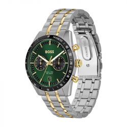 Montre homme chronographe boss tourmaster acier bicolore 1514287 - chronographes - edora - 2