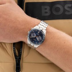 Montre homme chronographe boss tourmaster acier bicolore 1514288 - chronographes - edora - 1