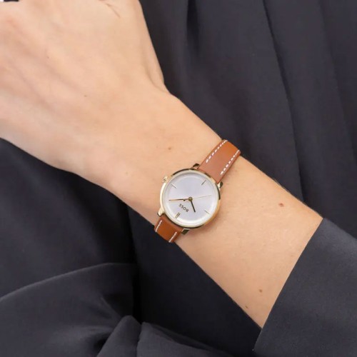 Montre femme BOSS Lucia cuir marron 1502817