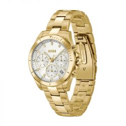 Montre femme chronographe boss alley acier doré 1502829 - analogiques - edora - 1