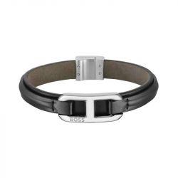 Bracelet homme BOSS Kode cuir noir 1580783M