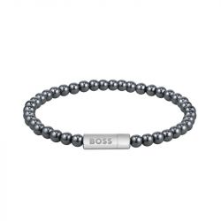 Bracelet homme boss sphere beads acier et hématites 1580790m - beads - edora - 0