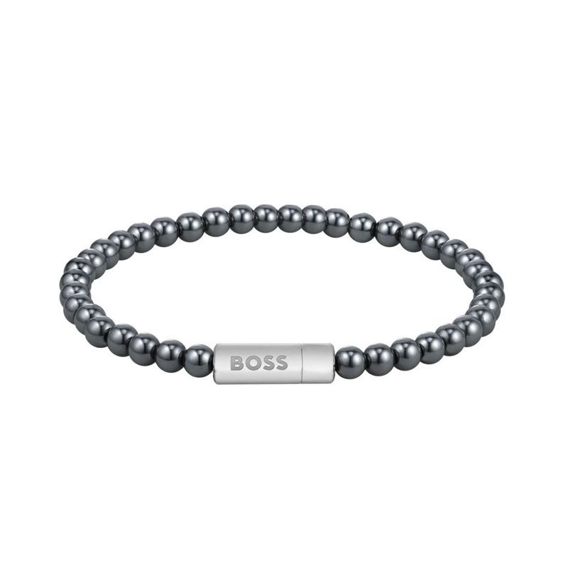Bracelet homme boss sphere beads acier et hématites 1580790m - beads - edora