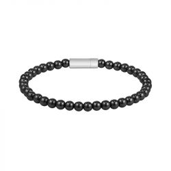 Bracelet homme boss sphere beads acier et onyx 1580789m - beads - edora - 2