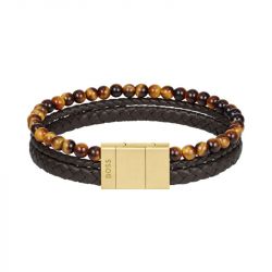 Bracelet homme boss sphere mixed cuir marron 1580787 - bracelet-cuir-homme - edora - 0