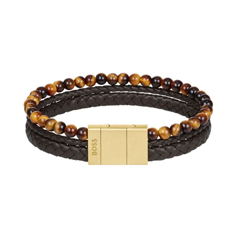 Bracelet homme boss sphere mixed cuir marron 1580787 - bracelet-cuir-homme - edora