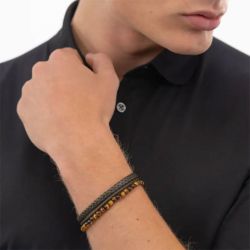 Bracelet homme boss sphere mixed cuir marron 1580787 - bracelet-cuir-homme - edora - 1