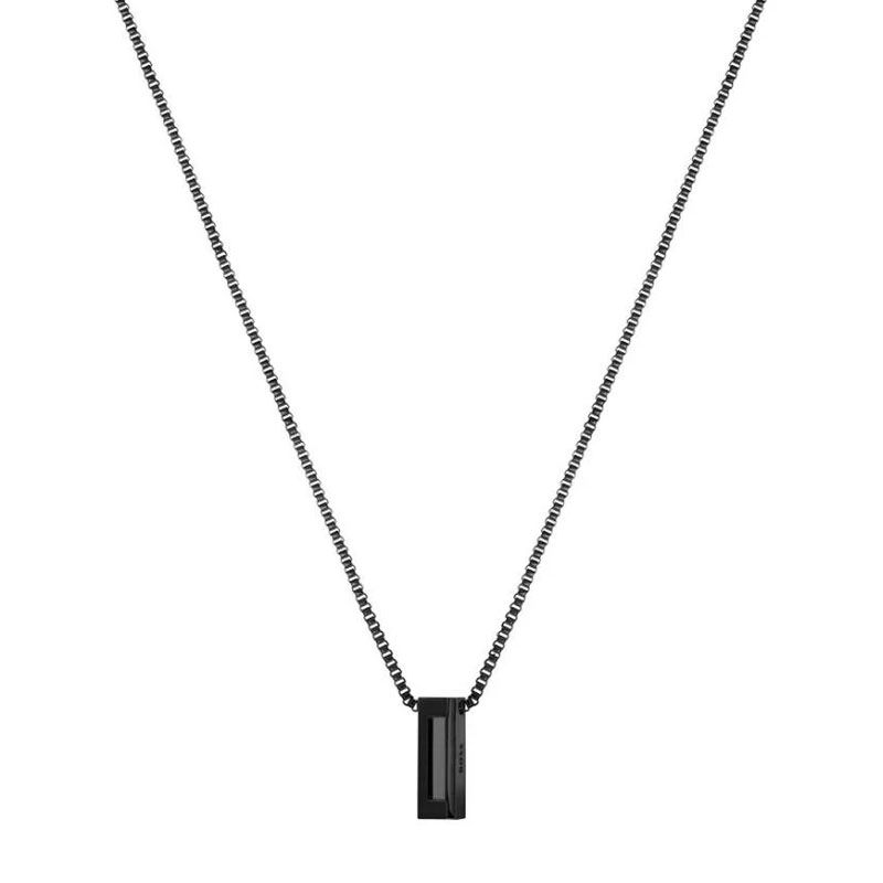 Collier homme boss candor acier noir 1580750 - colliers-acier - edora