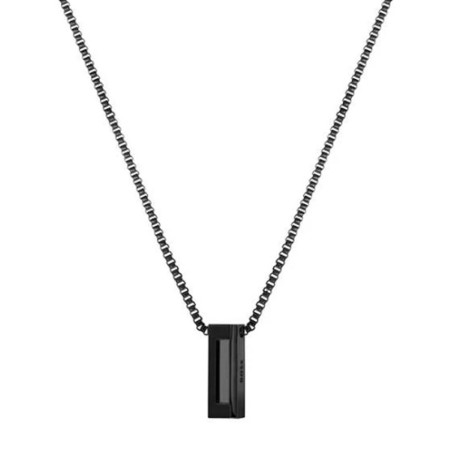 Collier homme boss candor acier noir 1580750 – colliers acier