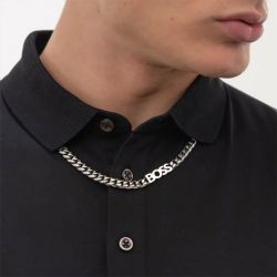 Collier homme boss kassy acier argenté 1580769 - colliers-acier - edora - 1