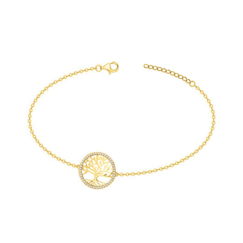 Bracelet femme arbre de vie edora plaqué or et oxydes edo76300180 - bracelets-plaque-or - edora