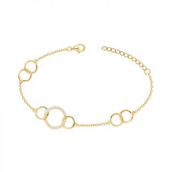 Bracelet femme cercles edora plaqué or et oxydes edo76300209 - bracelets-plaque-or - edora - 0