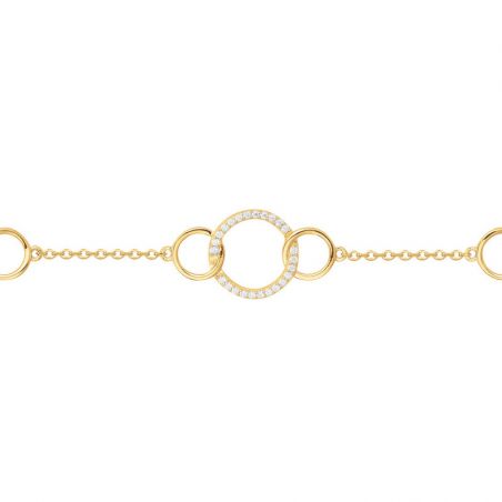 Bracelet or & argent, bracelet plaqué or, bracelet cuir & tissu - bracelets-plaque-or - edora - 2