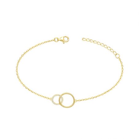 Bracelet or & argent, bracelet plaqué or, bracelet cuir & tissu - bracelets-plaque-or - edora - 1