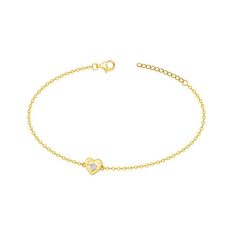 Bracelet femme coeur edora plaqué or et oxydes edo76300161 - bracelets-plaque-or - edora