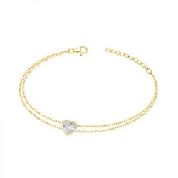 Bracelet femme coeur edora plaqué or et oxydes edo76300191 - bracelets-plaque-or - edora - 0