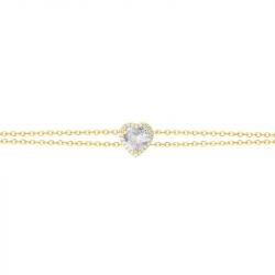 Bracelet femme coeur edora plaqué or et oxydes edo76300191 - bracelets-plaque-or - edora - 1