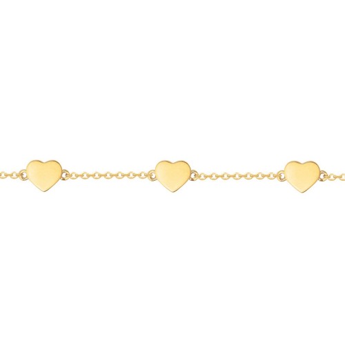 Bracelet femme coeurs EDORA plaqué or et oxydes EDO76300203