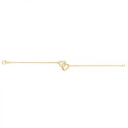 Bracelet femme coeurs entrelacés edora plaqué or et oxydes edo76300243 - bracelets-plaque-or - edora - 3
