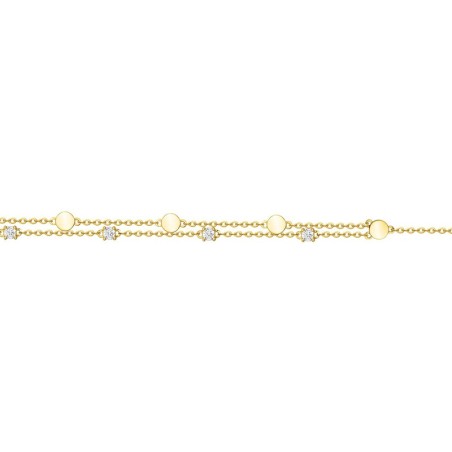 Bracelet femme double chaînes edora plaqué or et oxydes edo76300142 – bracelets plaqué or