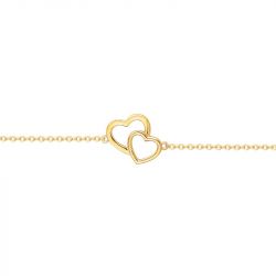 Bracelet femme double coeur edora plaqué or et oxydes edo76300207 - bracelets-plaque-or - edora - 2