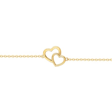 Bracelet femme double coeur edora plaqué or et oxydes edo76300207 – bracelets plaqué or