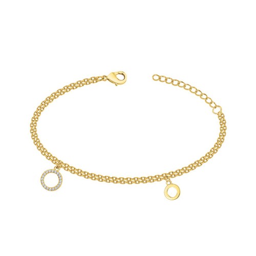 Bracelet femme double pampilles EDORA plaqué or et oxydes EDO76300195