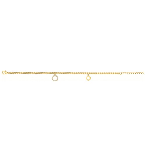 Bracelet femme double pampilles EDORA plaqué or et oxydes EDO76300195