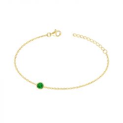 Bracelet femme edora plaqué or et oxyde vert edo76300178 - bracelets-plaque-or - edora - 0