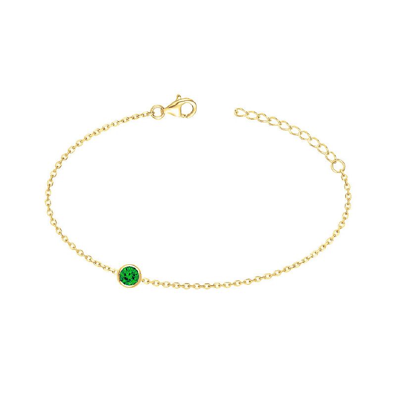 Bracelet femme edora plaqué or et oxyde vert edo76300178 - bracelets-plaque-or - edora