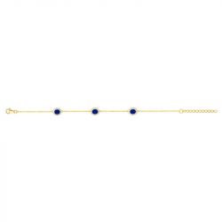 Bracelet femme edora plaqué or et oxydes bleus edo76300147 - bracelets-plaque-or - edora - 1