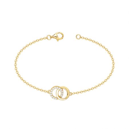 Bracelet or & argent, bracelet plaqué or, bracelet cuir & tissu - bracelets-plaque-or - edora - 1